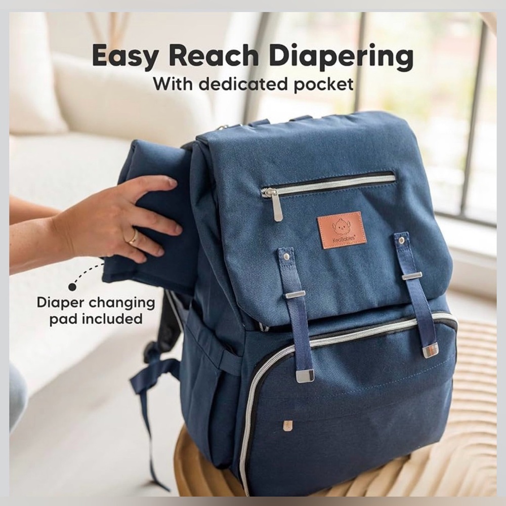 Large Travel/Explorer Oxford Gray Waterproof Insulated Backpack Diaper Bag for 2 - Picture 7 of 13